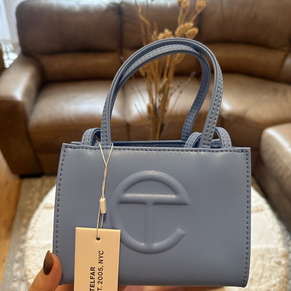 TELFAR SMALL CERULEAN SHOPPING BAG NEW WITH TAGS NEVER BEFORE WORN - Picture 2 of 6